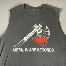 Metal Blade Records Shirt Mens Large Tank Top Blood Axe Los Angeles Black