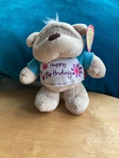Fizzy Moon Funny “Birthday" Cream Bear Plush Toy 7.5” Paper Island. VGC