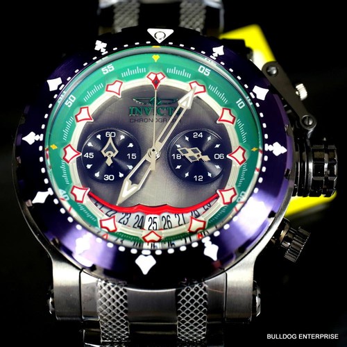 Invicta DC Comics Joker Coalition Forces Steel Chronograph Limited Watch New - Picture 2 of 12