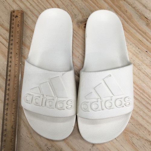 Adidas Sandals Womens 9D Adilette Aqua Slide White Slip On Open Toe Casual Flats - Picture 8 of 17