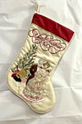 Kurt Adler Merry Christmas Stocking 17" Shabby Chic Victorian Woman Man