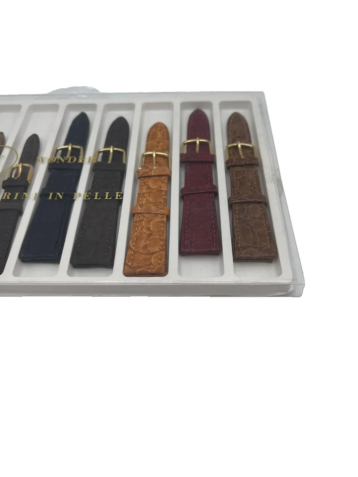 Offerta LIMITATA 10 Cinturini Orologio Pelle Vintage Nuovi Misura 18MM +14MM - Immagine 2 di 4