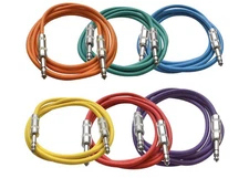Seismic Audio Speakers ¼” to ¼” TRS Patch Cables, 6 Foot