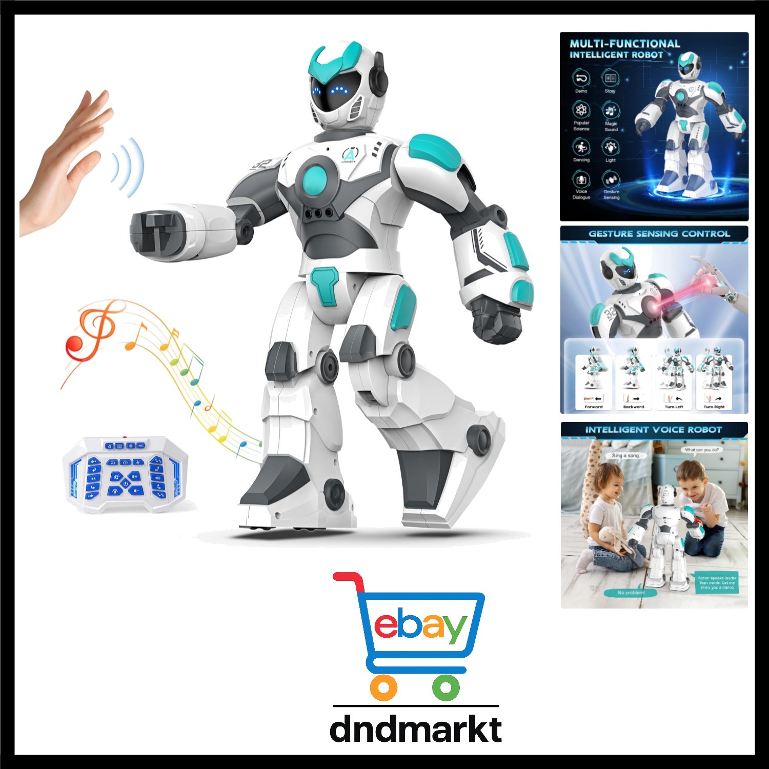 Kinder Roboter Spielzeug Groß 40CM Programmierbar Sprachsteuerung LED