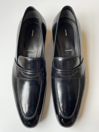Tom Ford Herren Riemen Penny Halbschuhe Schuhe schwarz Kalbsleder Größe 12 $ 2200 - Bild 1 von 16