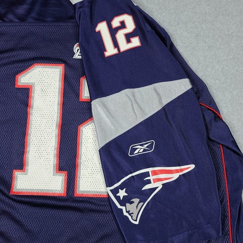 Maglia Vintage NFL Patriots Uomo XXL New England Tom Brady #12 Autentica Reebok - Foto 6 di 14