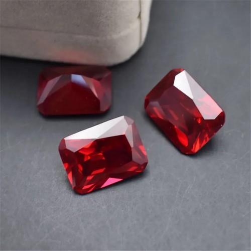 Blood-red Ruby Mohs Hardness 9 Rectangle Faceted Gemstone Radiant Cut Ruby Gem - Picture 31 of 48