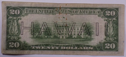Series 1934 A $20 Hawaii Emergency Issue Federal Reserve Note VF - Picture 2 of 2