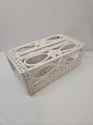 Vintage Rattan Tissue Box Cover Rectangular Wicker Storage Holder 10.5x6x4 In