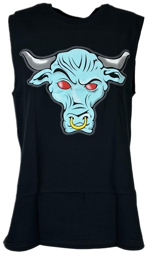 The Rock Blue Brahma Bull ärmelloses schwarzes Muskel T-Shirt - Bild 5 von 8