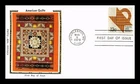 US COVER QUILTS FOLK ART FIRST DAY ISSUE COLORANO SILK CACHET