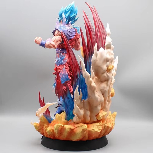 Large Dragon Ball Statue SON GOKU Super Saiyan Blue Hair 39CM Gift - Picture 3 of 11