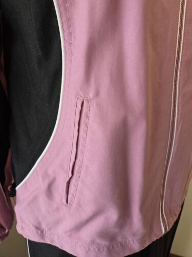 SB Active Women’s Medium 2 Piece Track Y2K Suit - Pink & Black w Running Stripe - Picture 3 of 20