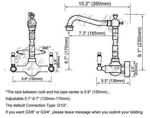 Black Oil Rubbed Brass Wall Mounted Bathroom Basin Sink Mixer Tap Faucet msf709 - Picture 2 of 14