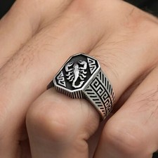 Scorpion ring men 925 sterling silver turkish jewelry size 7-14