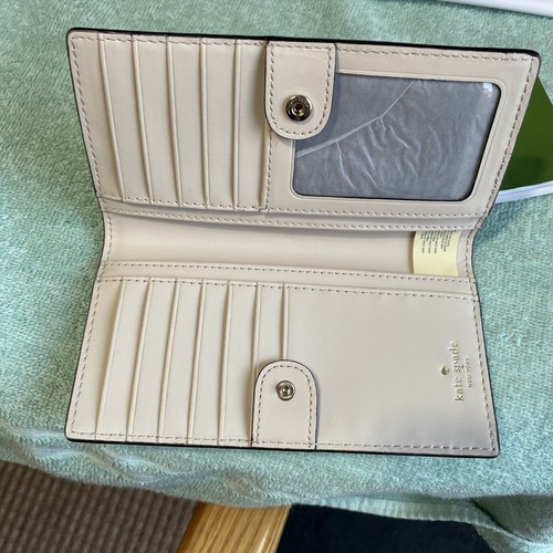 Kate Spade New York Bay Street Lacey Pebbled Leather Snap Close Wallet New Tags - Picture 9 of 18