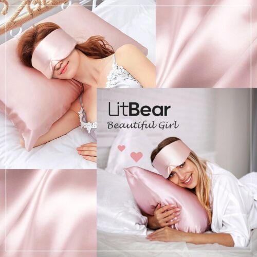 Silk Sleep Mask for Side Sleepers, 100% Mulberry Silk Eye Cover, Adjustable Band - Picture 5 of 7