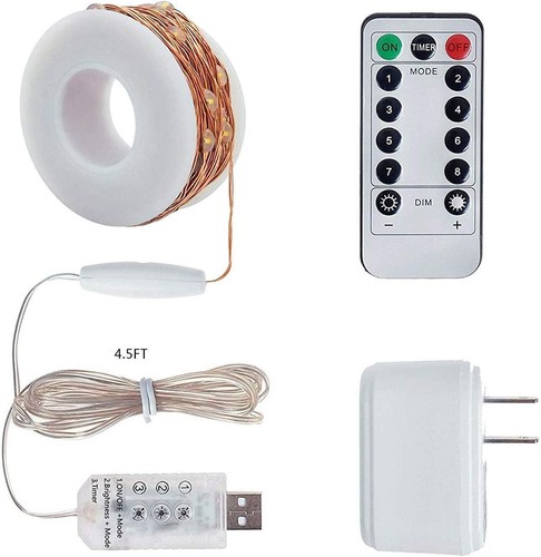 HSicily Fairy Lights Plug in, 8 Modes 33ft 100 LED USB 33FT, Warm White - Picture 7 of 7