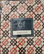 C&F Enterprises ~ 60" x 80" Queen Size ~ Geometric Dust Ruffle ~ Bed Skirt