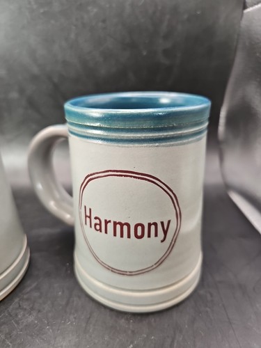 Set Of 2 Mud Love Pottery Coffe Mugs. 1 Says Rebel Pilgrim 1 Says Harmony. - Picture 3 of 10