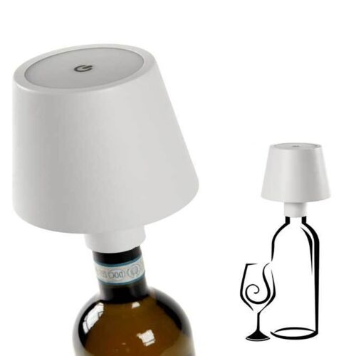 LAMPADA LED PER BOTTIGLIA TAPPO TAVOLO TOUCH DIMMERABILE USB RICARICABILE BIANCA - Imagen 8 de 8