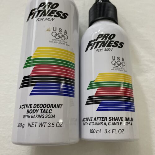 AVON Pro Fitness For Men Sport Aftershave Balm And Deodorant Body Talc 1996 NOS - Picture 2 of 7