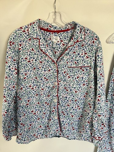Aria Women’s Floral Cardinal Birds Cotton Flannel Pajama PJ Set Size Small - Picture 2 of 7