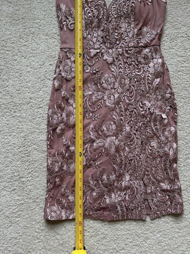 Womens Windsor Pink Mauve Blush Floral Mini Dress Size S Embroidered Formal Prom - 第 2/12 張圖片