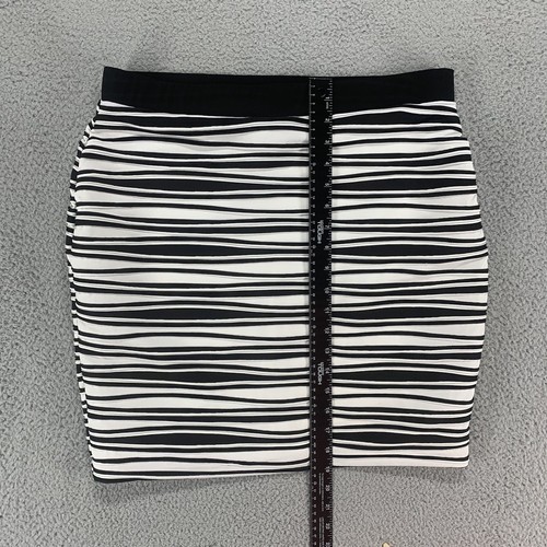 NY Collection Skirt Womens Large Black White Stripes Zebra Comfort Casual 32 - Picture 6 of 10
