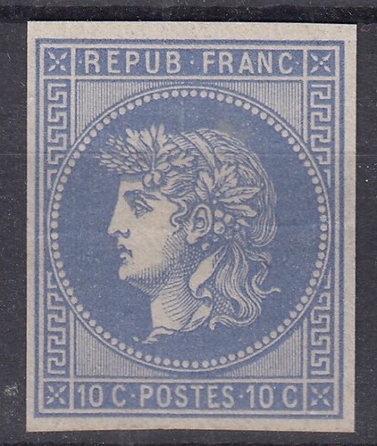 FRANCE : 1876 - ESSAI PROJET GAIFFE 10c BLEU NEUF - A VOIR - COTE 220 € - Picture 1 of 2