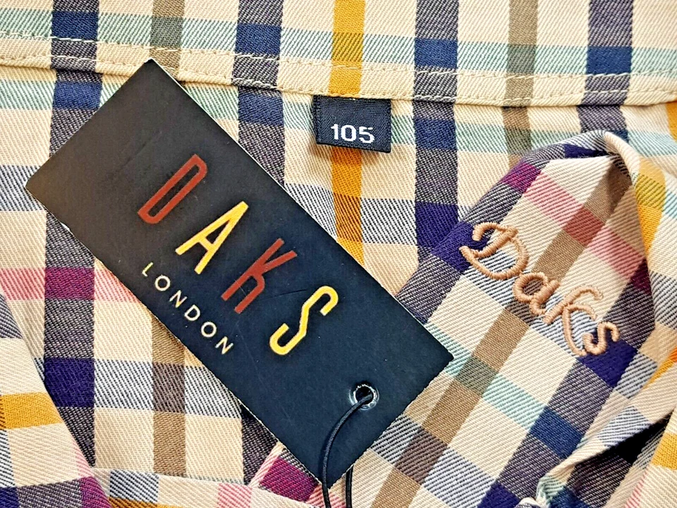 DAKS LONDON Womans Beige Signature Check LUXURY S/S EVENING SHIRT - L - RRP £129 - Image 3 of 4