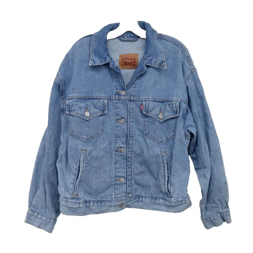 Levi's Womens Stonewash Blue Casual Pajama Jean Denim Trucker Jacket Size Large