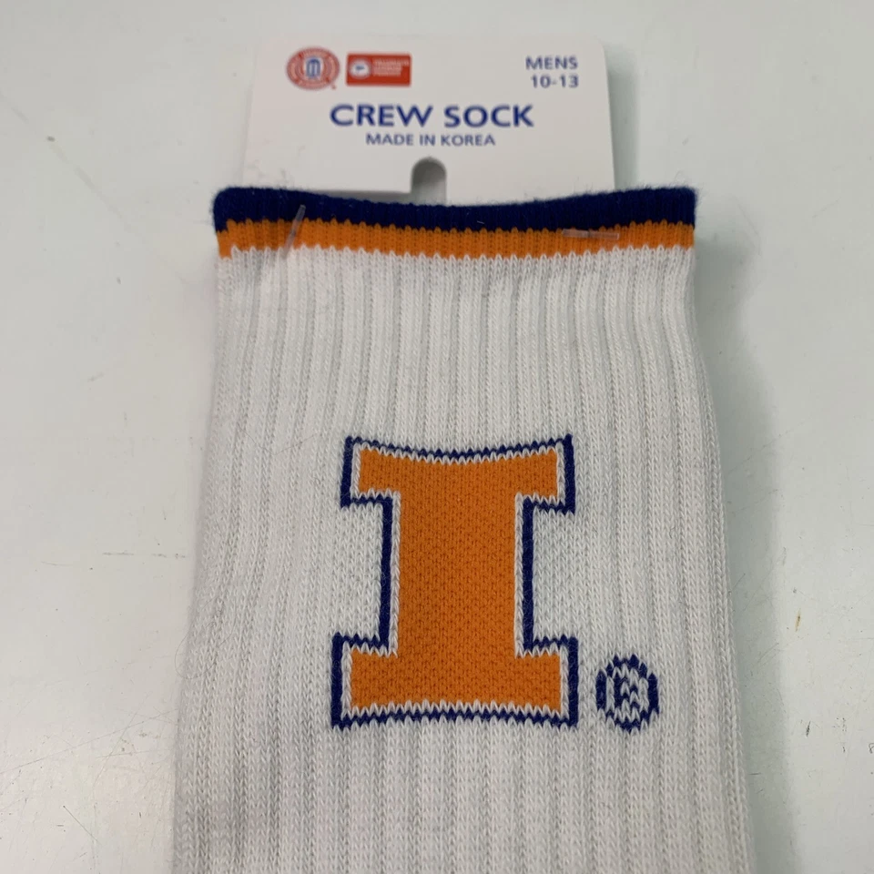 Illinois Fighting Illini 船袜男式 10-13 码全新 — 第 2/4 张图片