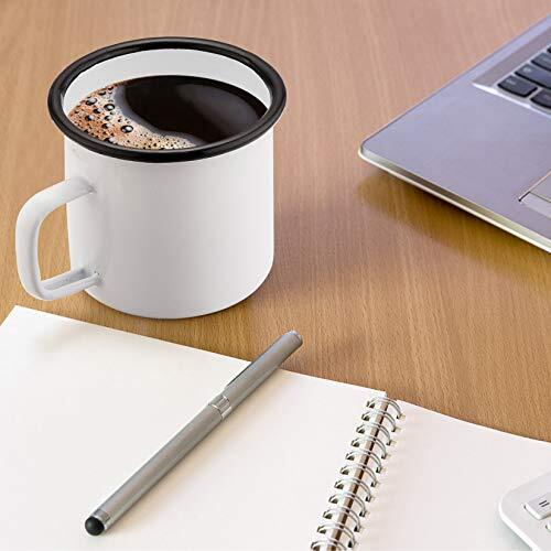 Enamel Coffee Mug Set 12oz Drinking Cups for Indoor Outdoor, 6 Pack White - Bild 4 von 7