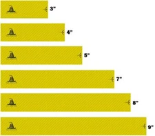 White Water Archery Carbon Fiber Gadsden Flag Arrow Wraps 15pc Length Width