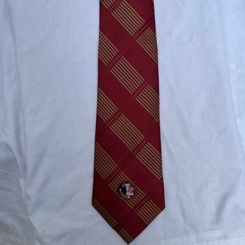 Gently used stylish Florida State Seminoles striped polyester neck tie - Picture 2 of 4
