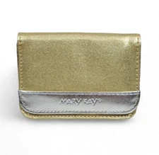 Mary Kay Metallic Gold/Silver Small ID Card Money Holder Wallet 4x3 Pouch 