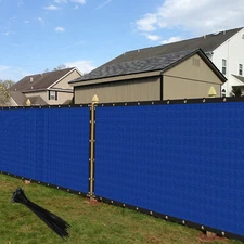 8ft Privacy Fence Screen Windscreen Blue Mesh Shade Cover for Garden Yard Pool
