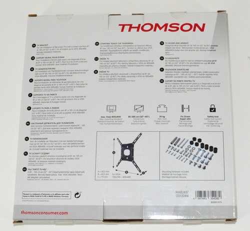 Thomson TV Wall Mount Bracket WAB2437 Single U VESA 400x400 Fix 81-165cm 132414 30kg - Picture 3 of 3