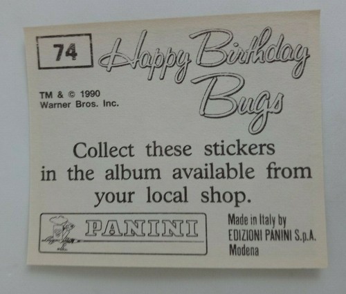 1990 Panini Happy Birthday Bugs (Pick Your Sticker) - Picture 109 of 343