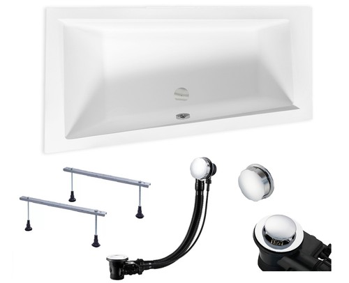 Badewanne Rechteck 170x125 Links + 2 Kopfstütze + Ablaufgarnitur & Füße GRATIS! - Bild 11 von 12