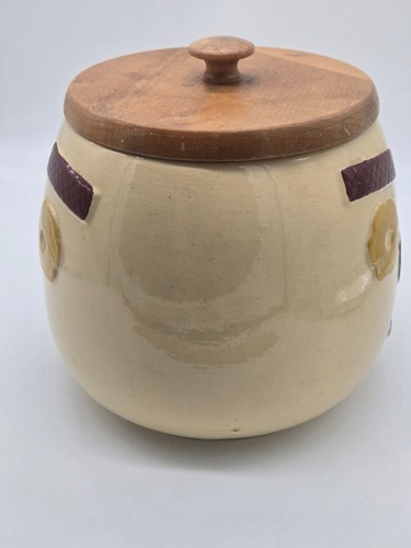 Tarro de galletas reversible Happy/Sad Esmond #34 Watt Pottery raro EE. UU. **43 - Imagen 2 de 23