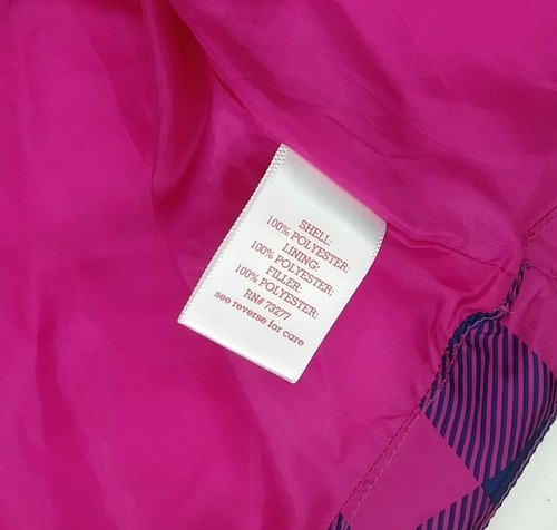 Girl's SO Size 12 Puffer Vest Pink And Navy Plaid Full Zip Great Condition (B12) - Picture 5 of 7