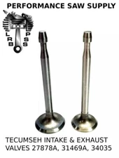 INTAKE & EXHAUST VALVE FITS TECUMSEH 27878A 31469A 3 1/2-8HP H80 H70 H60 H50 H40