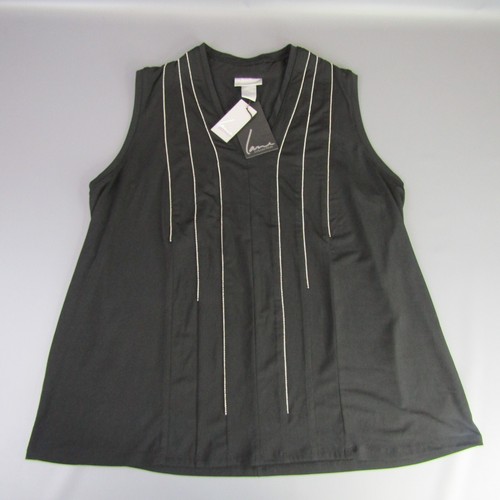 Lane Bryant Perlen ärmelloses Shirt Damengröße 1X schwarz Glitzer neu mit Etikett $ 68 Top