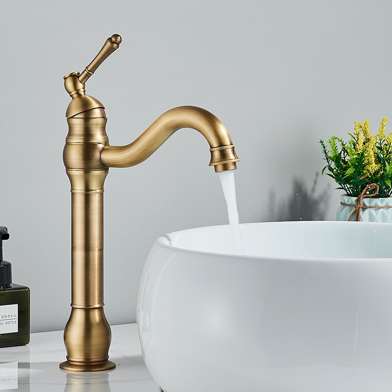 Brass Cloakroom Basin Sink Mixer Tap Mono 360° Tall Bathroom Single Lever Tap
