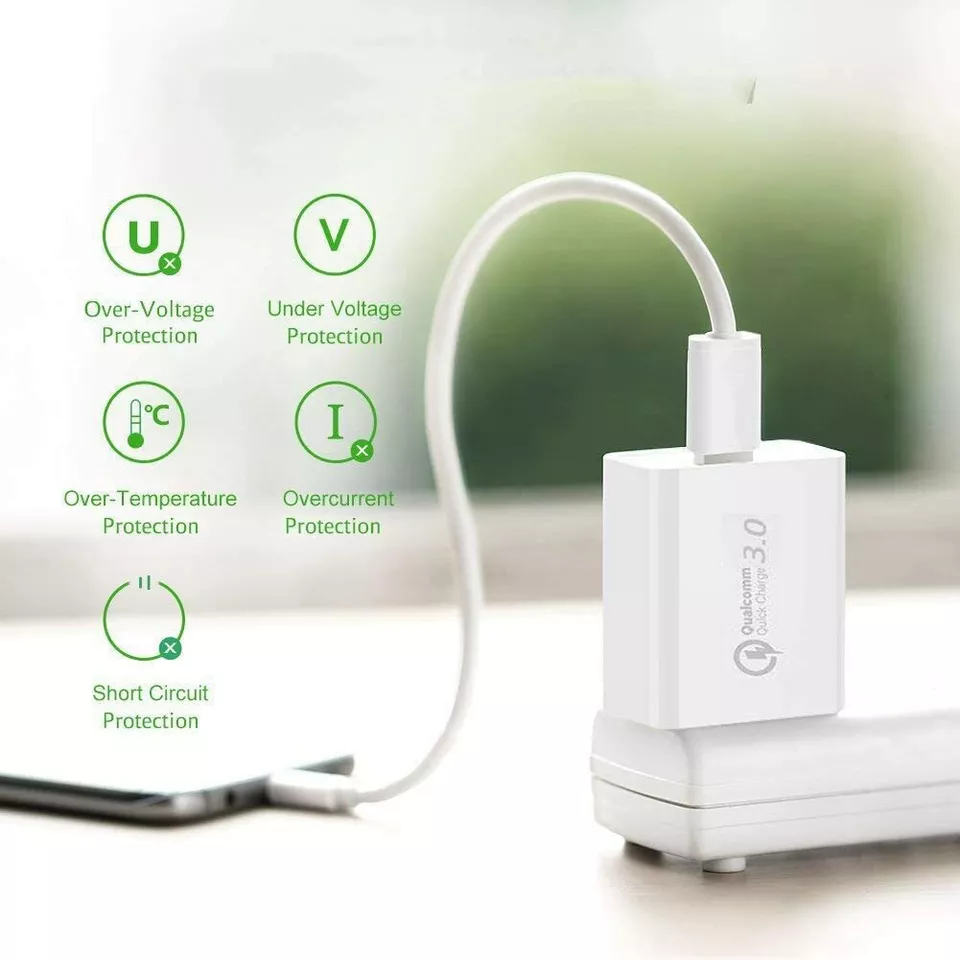 4 / 6 PACK White Qualcomm Quick Charge QC 3.0 Super Fast USB Wall Charger 18W AU - image 2 of 4