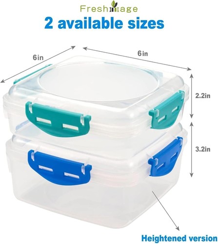 4 PCS Sandwich Containers - 100% Airtight & Bpa-Free & Microwave & Dishwasher Sa - Picture 2 of 7