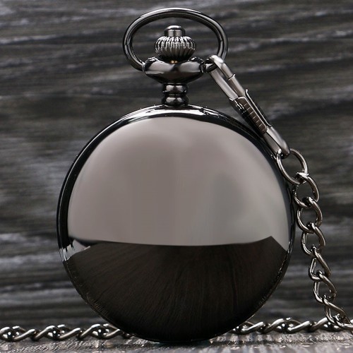 Retro Hollow Roman Numbers Cover Handwind Mechanical Pocket Watch Pendant Chain - Picture 4 of 9