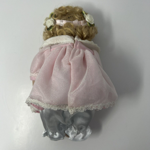 Porcelain Baby Doll Limited & Collectible Edition 8'" in Pink Dress, Blonde Hair - Picture 3 of 24